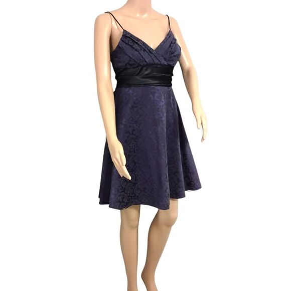 Y2K Speechless Flared Dress Sz 7 Fairy Grunge Dark Romantic HOCO Purple Brocade - Picture 5 of 16